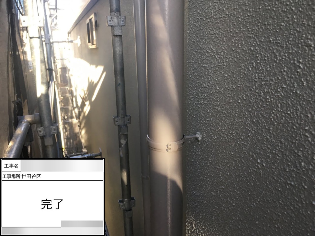 setagaya-34 雨樋と外壁の仕上がり