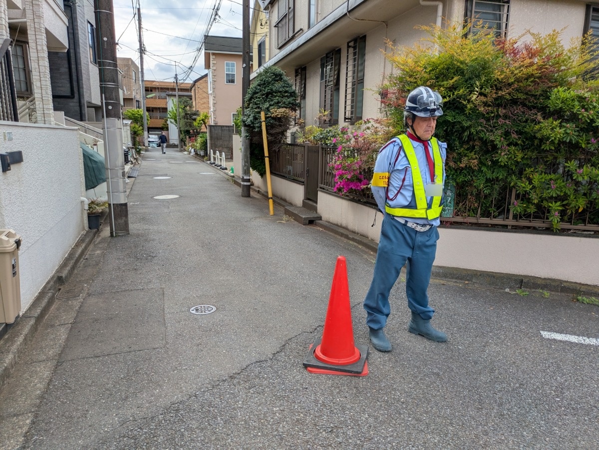 工事にあわせて配置した警備員