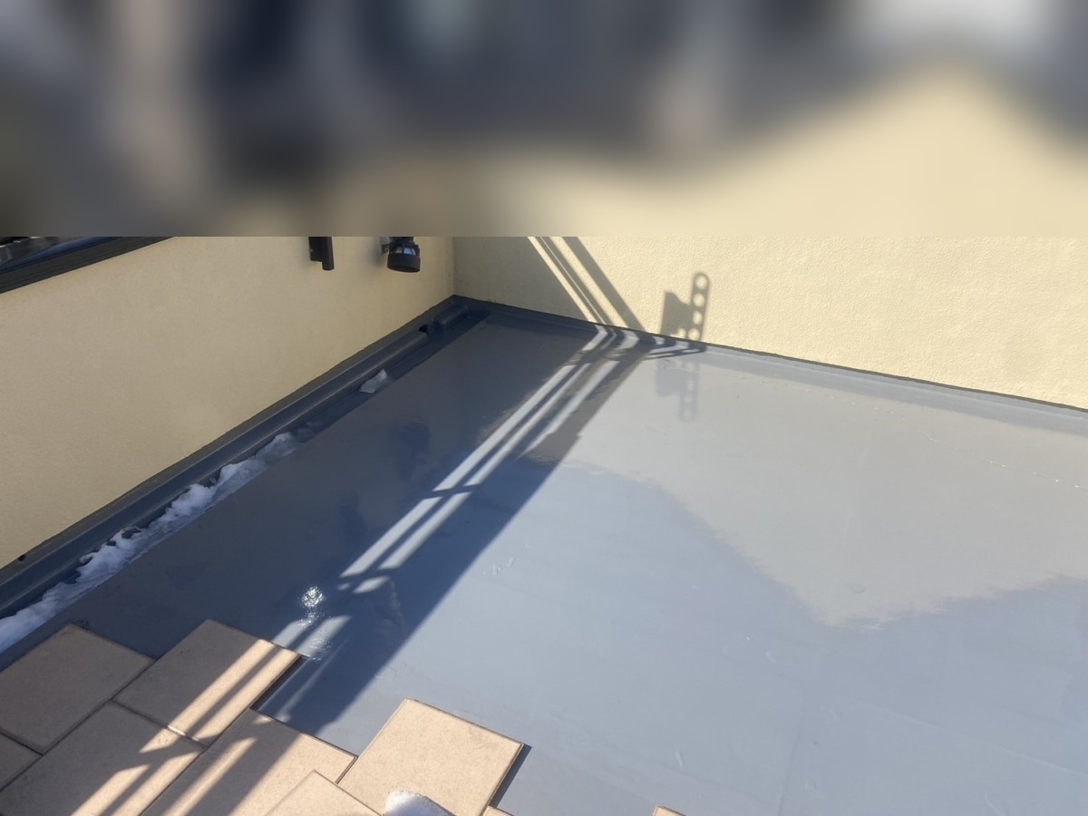 ウレタン防水を終えた床面